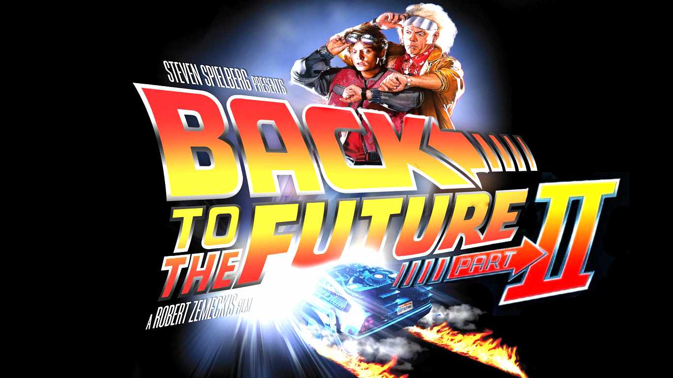 Póster oficial de la segunda entrega de Volver al Futuro Cinemex 2023, donde se ve a Michael J. Fox y Christopher Lloyd, debajo de ellos, el Delorean.