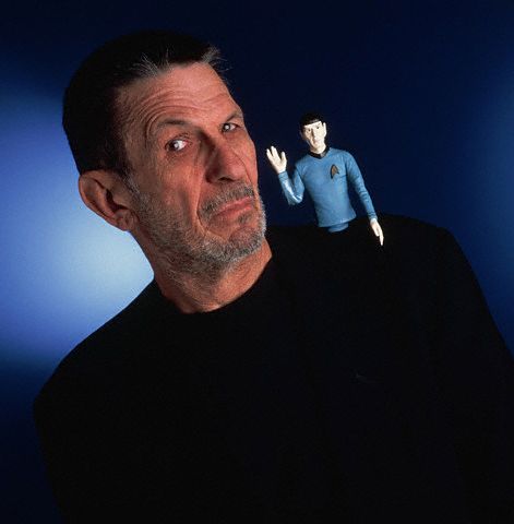 Leonard Nimoy with Spock Doll